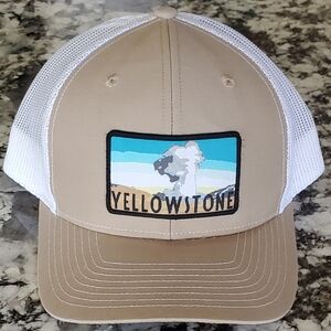 Yellowstone National Park Trucker Hat, Tan/White, Richardson Style 112, New